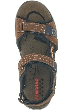 Sandali Marroni Con Strappi in Velcro Canguro 1015