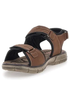 Sandali Marroni Con Strappi in Velcro Canguro 1015