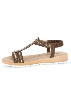 Sandali marroni con strass Mio tempo LR263702