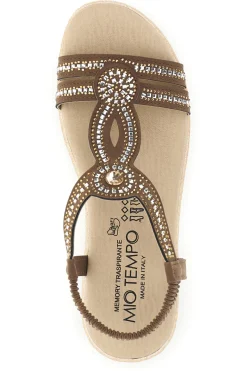 Sandali marroni con strass Mio tempo LR263702