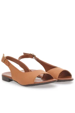 Sandali Marroni con Tomaia in Pelle e Tacco Basso PITTARELLO LOOK 225110