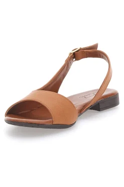 Sandali Marroni con Tomaia in Pelle e Tacco Basso PITTARELLO LOOK 225110