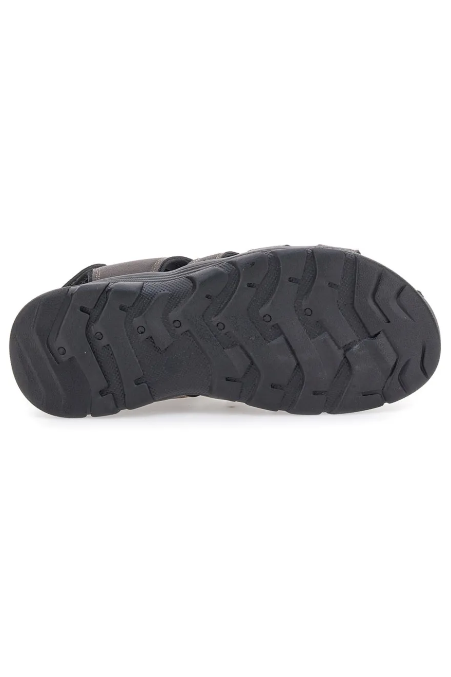 Sandali marroni con velcro ed elastico johes land 2208