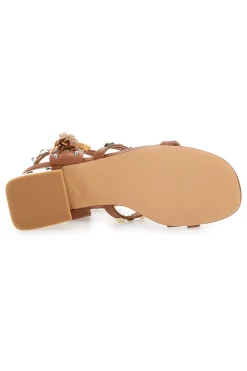 Sandali Marroni da Donna Con Borchie The First 206