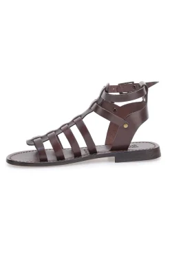 Sandali marroni gladiatore con doppia fibbia Pittarello Sun 6039