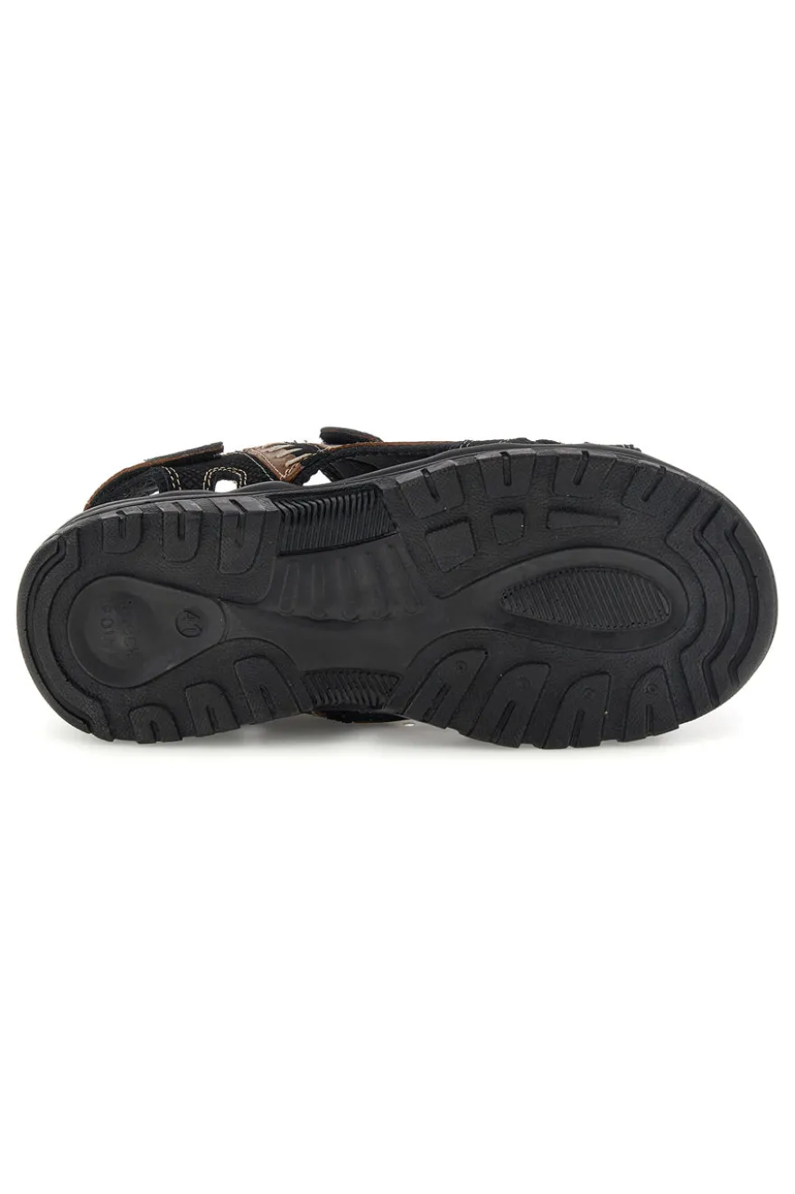 Sandali marroni in pelle Superga S86U545