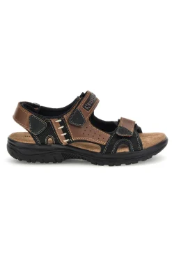 Sandali marroni in pelle Superga S86U545