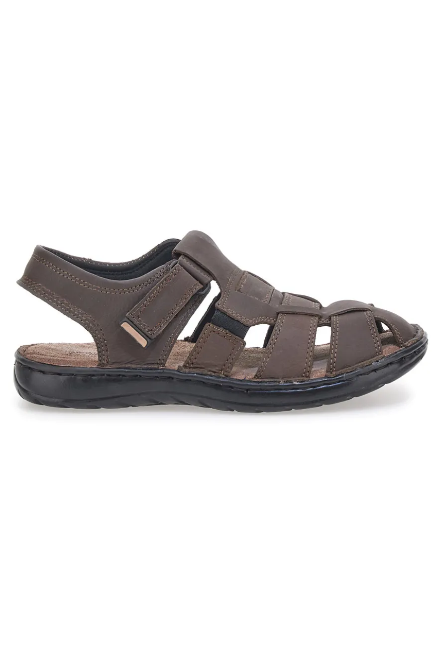Sandali Marroni in Pelle con Chiusura a Fasce MARMADUKE 3335