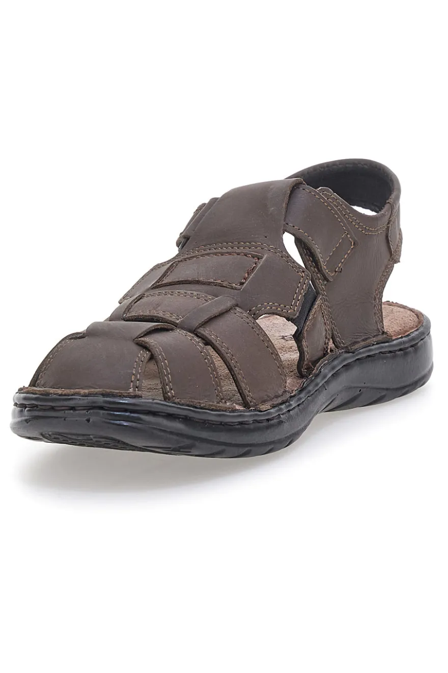 Sandali Marroni in Pelle con Chiusura a Fasce MARMADUKE 3335