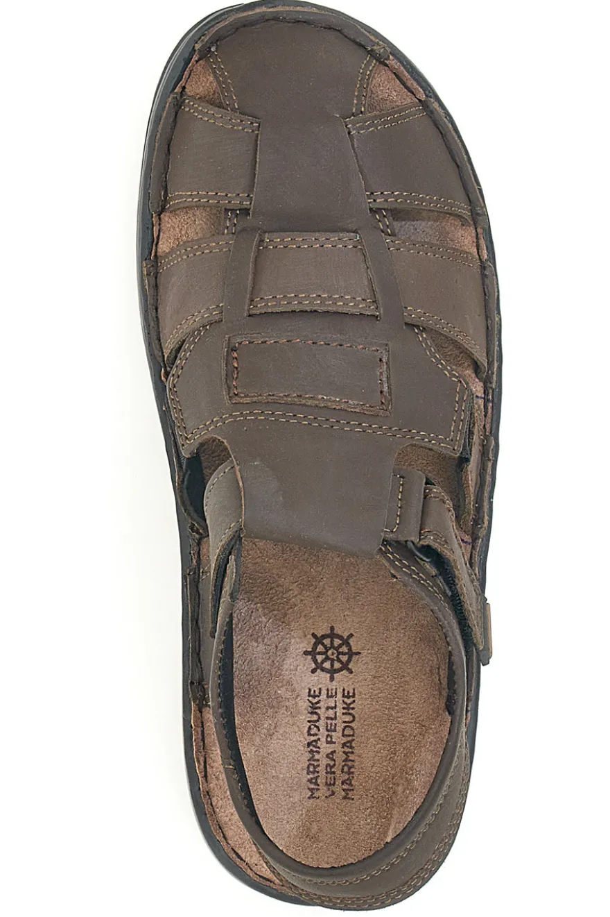 Sandali Marroni in Pelle con Chiusura a Fasce MARMADUKE 3335