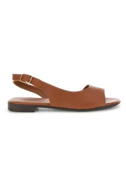 Sandali marroni in pelle con cinturino Pittarello look 225110