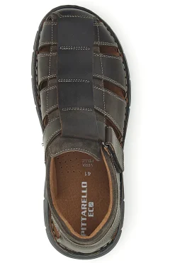 Sandali marroni in vera pelle con design intagliato Pittarello eco 2617402