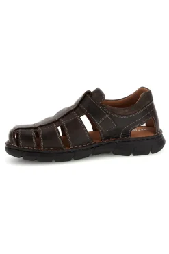 Sandali marroni in vera pelle con design intagliato Pittarello eco 2617402