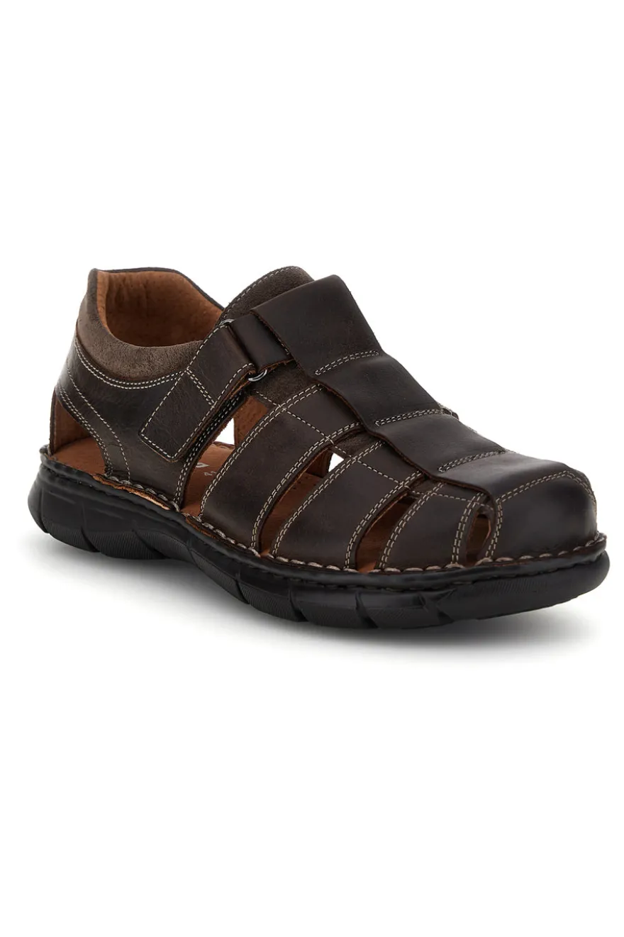 Sandali marroni in vera pelle con design intagliato Pittarello eco 2617402
