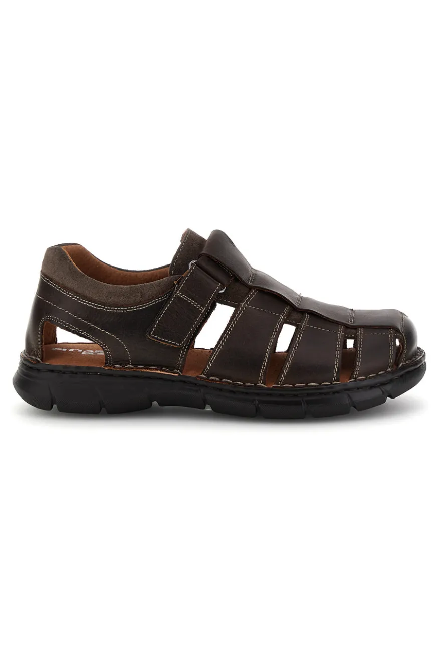 Sandali marroni in vera pelle con design intagliato Pittarello eco 2617402