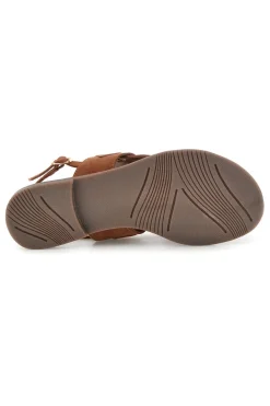 Sandali marroni in vera pelle infradito con frange Pittarello look IF6797