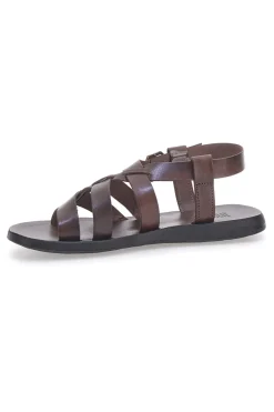 Sandali marroni in vera pelle intrecciata Made in Italy Pittarello Sun 4411