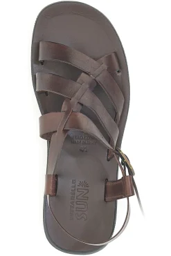 Sandali marroni in vera pelle intrecciata Made in Italy Pittarello Sun 4411