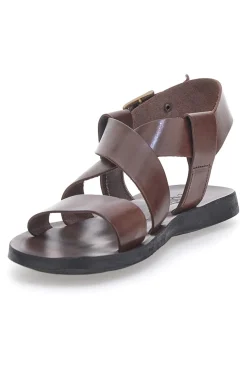 Sandali marroni in vera pelle intrecciati Made in Italy Pittarello Sun 4412