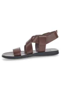Sandali marroni in vera pelle intrecciati Made in Italy Pittarello Sun 4412