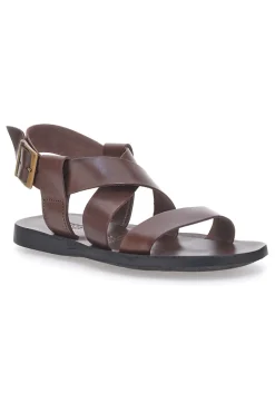 Sandali marroni in vera pelle intrecciati Made in Italy Pittarello Sun 4412