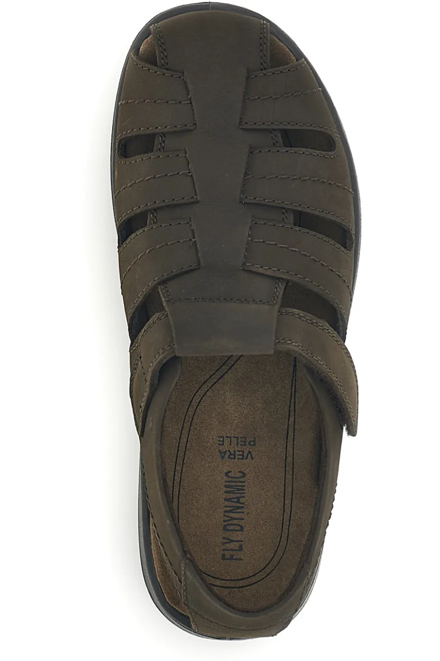 Sandali marroni in vera pelle Fly Dinamic FD100