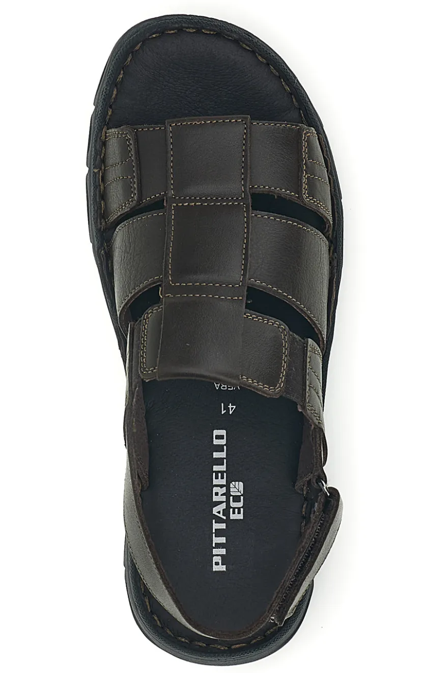 Sandali marroni in vera pelle Pittarello eco 2617985