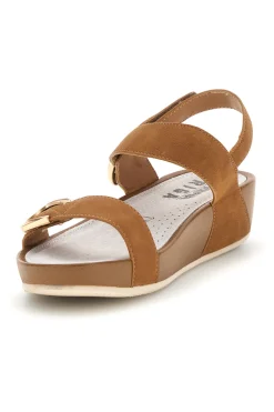 Sandali marroni in vera pelle Prima riga 6
