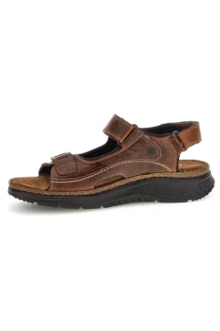 Sandali marroni in vera pelle con strappi regolabili Pittarello eco 2613604