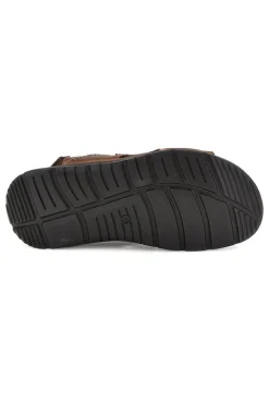 Sandali marroni in vera pelle con strappi regolabili Pittarello eco 2613604