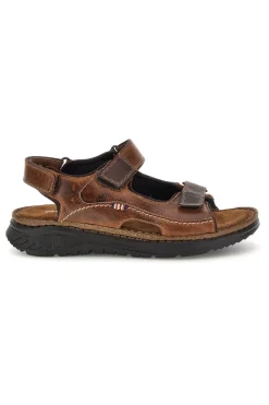 Sandali marroni in vera pelle con strappi regolabili Pittarello eco 2613604