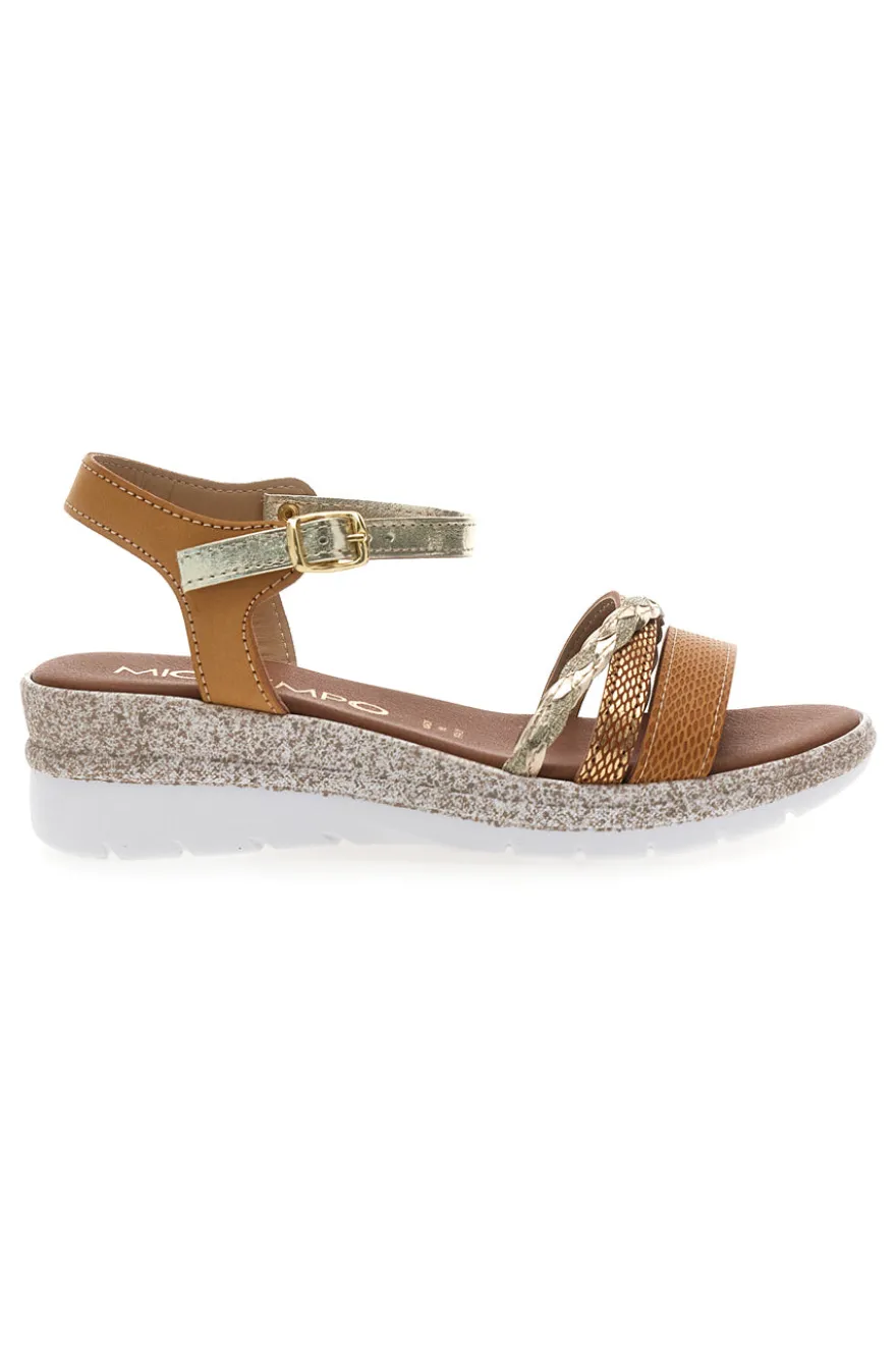 Sandali Marroni Platino con Platform Mio Tempo 2495