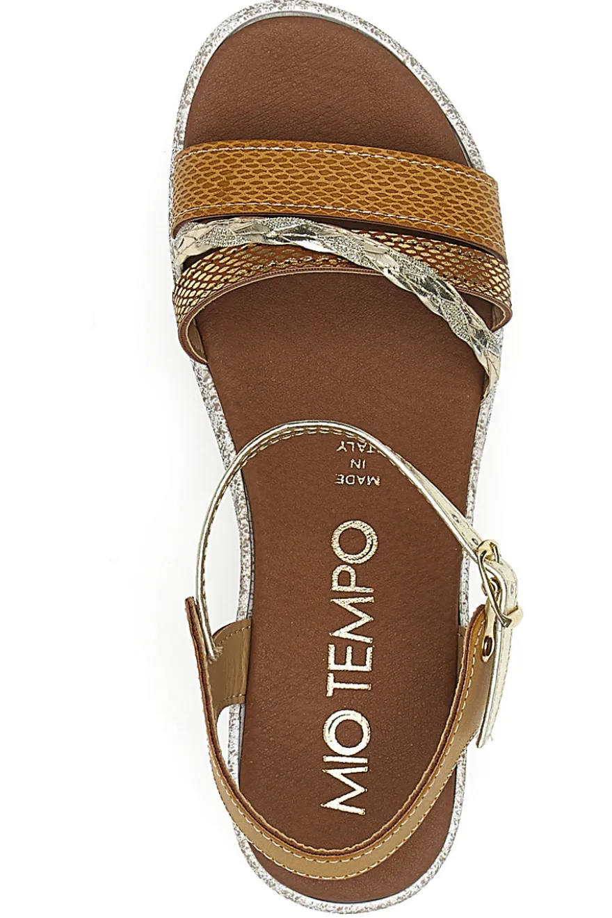 Sandali Marroni Platino con Platform Mio Tempo 2495