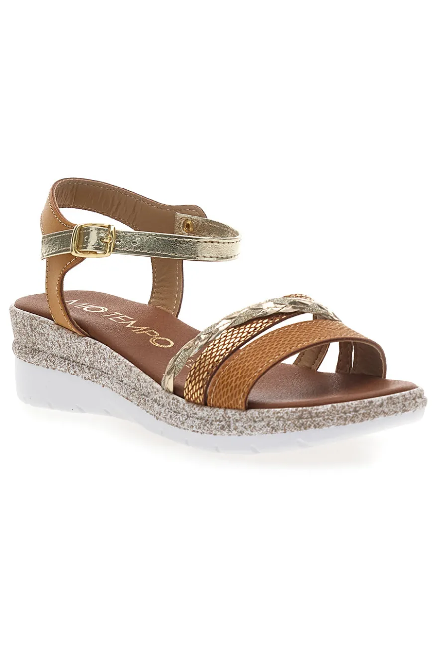 Sandali Marroni Platino con Platform Mio Tempo 2495