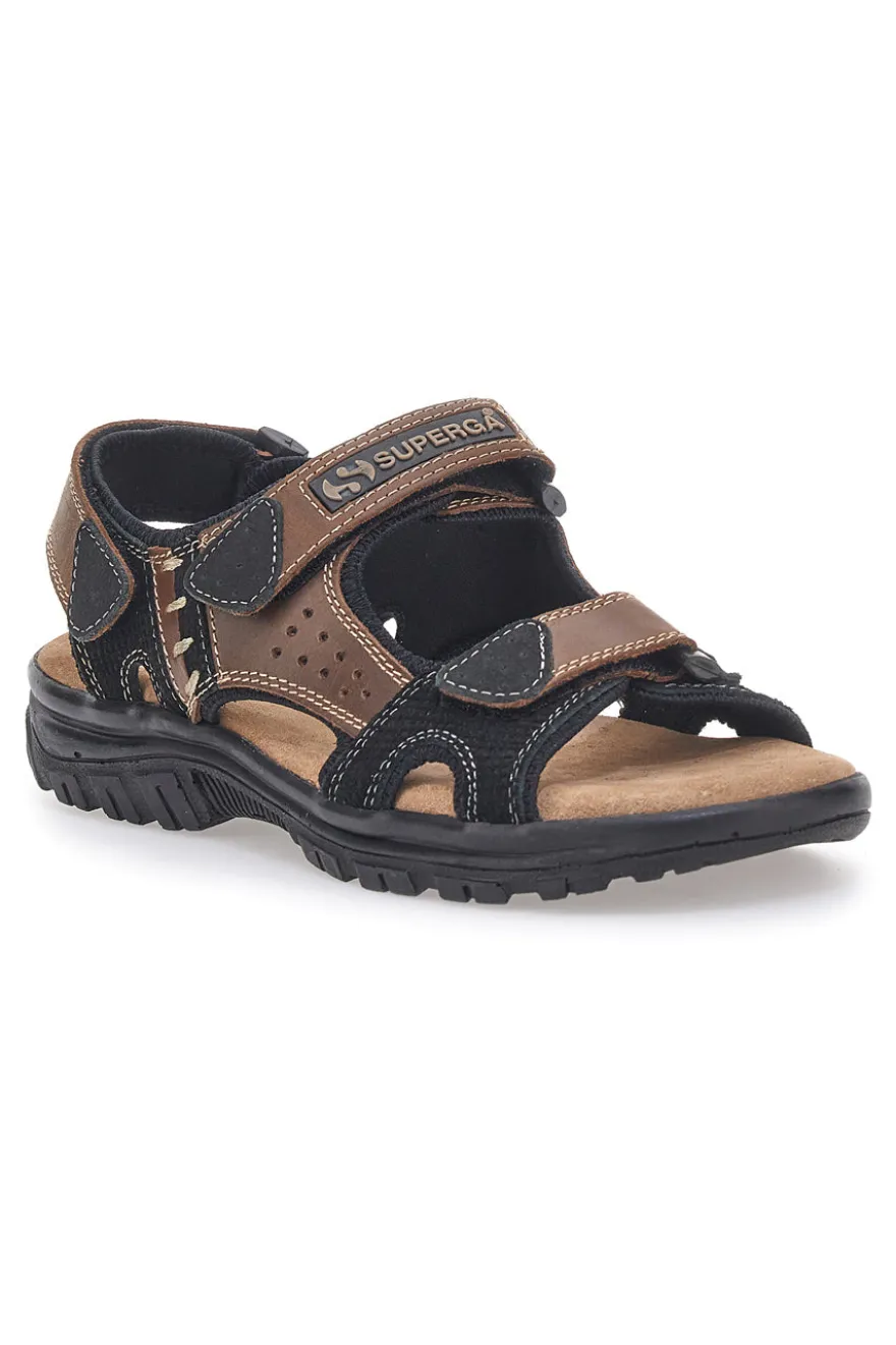 Sandali marroni sportivi con strappi Superga S86U545