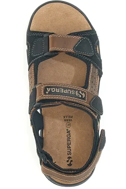 Sandali marroni sportivi con strappi Superga S86U545