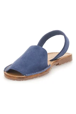 Sandali menorquina blu in tessuto Mio Tempo 35