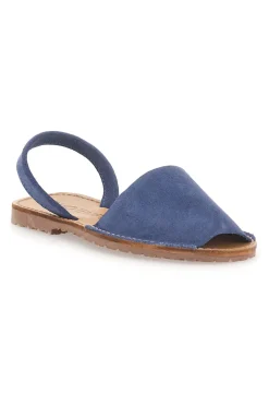 Sandali menorquina blu in tessuto Mio Tempo 35