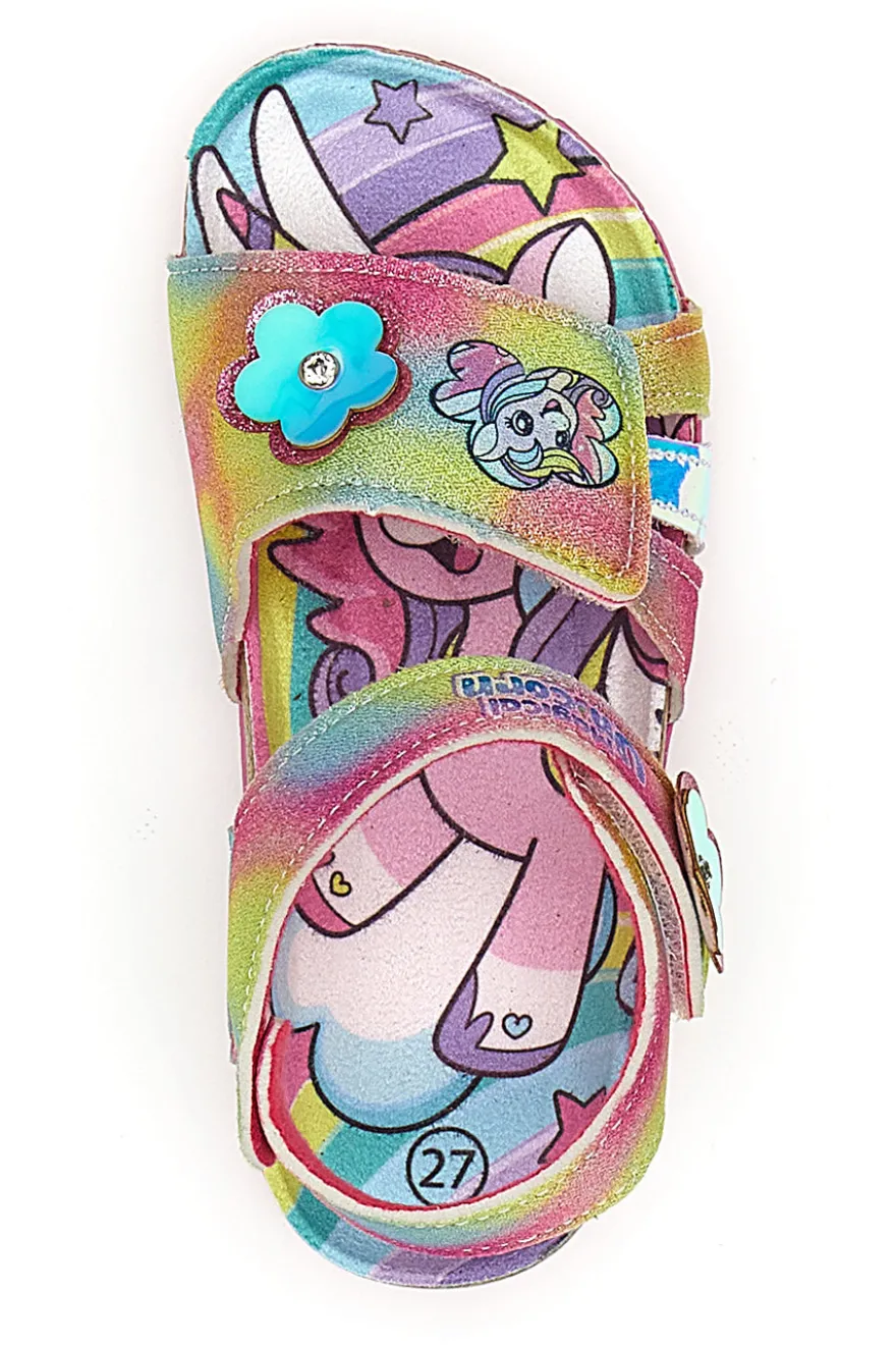 Sandali Multicolor Con Strappo in Velcro Unicorn S8010161