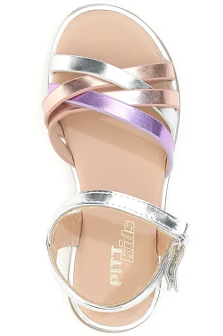 Sandali multicolor metallizzati con fascette incrociate Pitt Kids 39G2540S