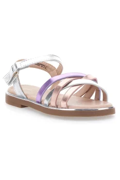 Sandali multicolor metallizzati con fascette incrociate Pitt Kids 39G2540S