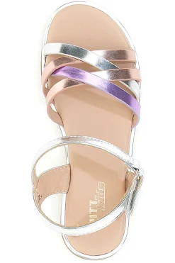 Sandali multicolor metallizzati con fascette incrociate Pitt Kids 39G2540S