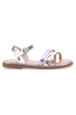 Sandali multicolor metallizzati con fascette incrociate Pitt Kids 39G2540S