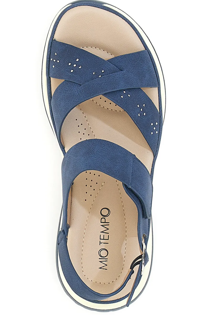Sandali Navy Con Cinturino Slingback Mio Tempo Mina412