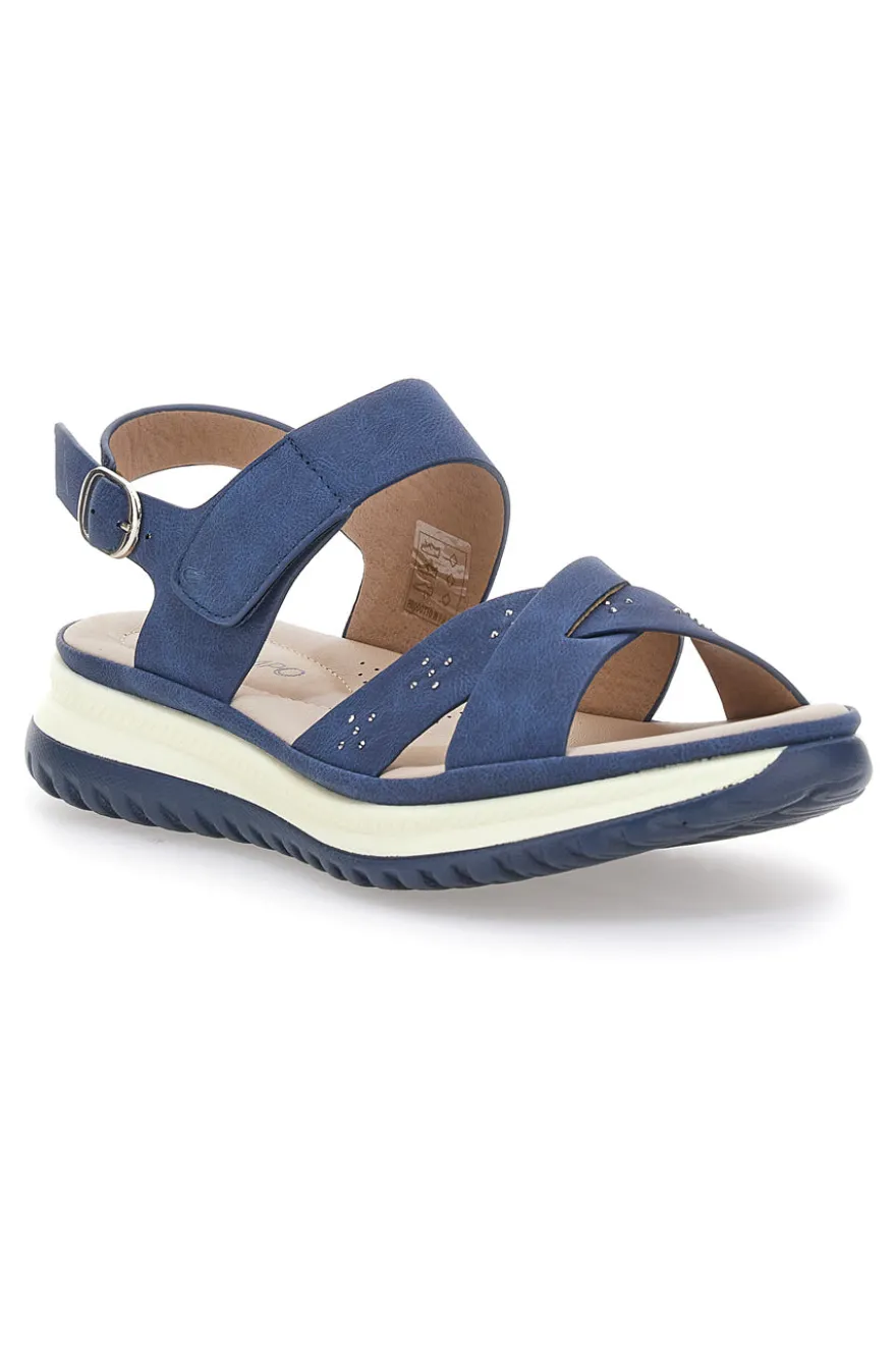Sandali Navy Con Cinturino Slingback Mio Tempo Mina412