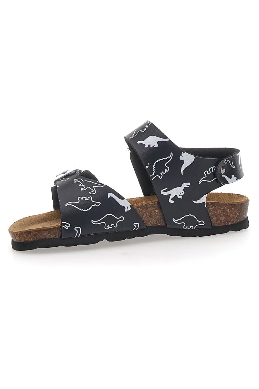 Sandali Navy con Disegni Bianchi Made in Italy PITT KIDS 45289GDN