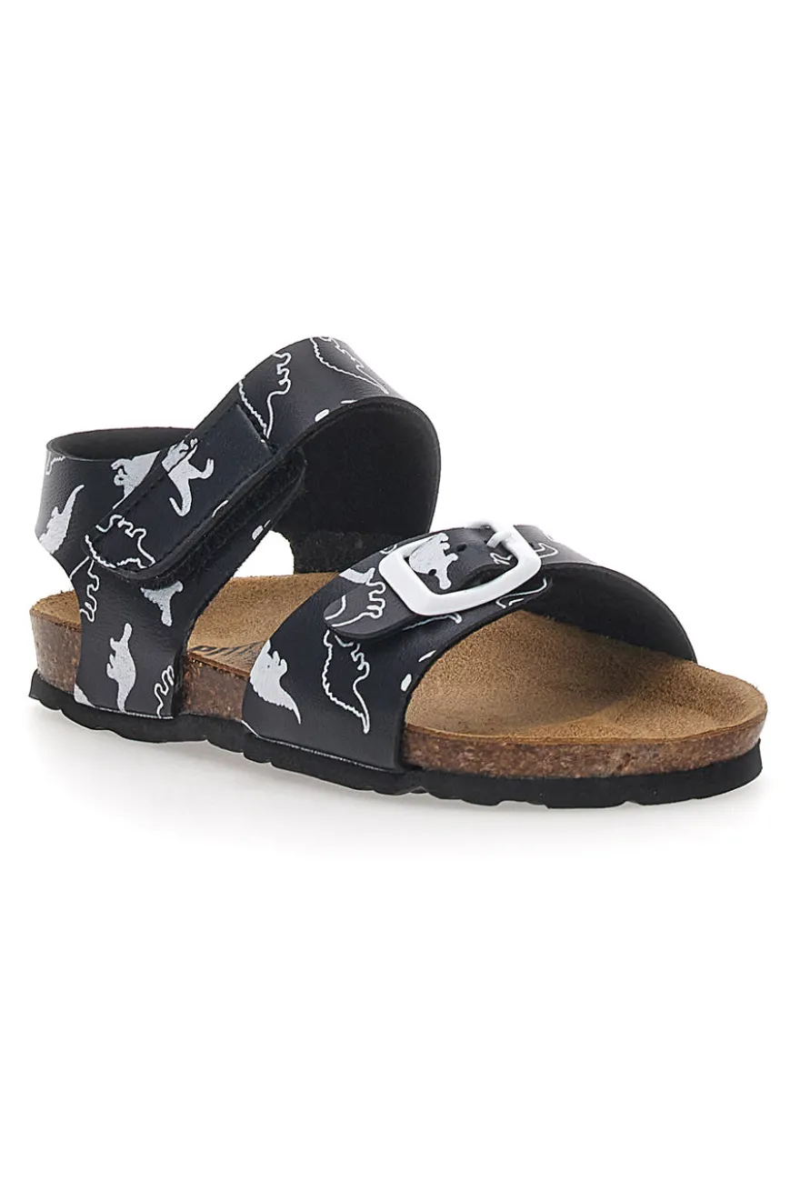 Sandali Navy con Disegni Bianchi Made in Italy PITT KIDS 45289GDN