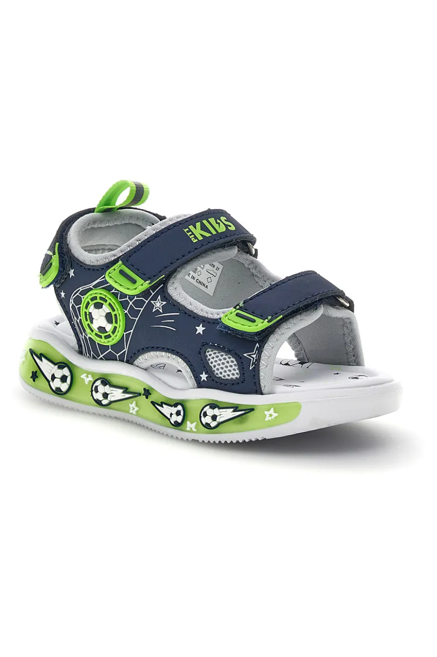 Sandali Navy con strappi e luci Pitt kids 11261