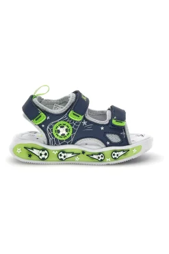 Sandali Navy con strappi e luci Pitt kids 11261