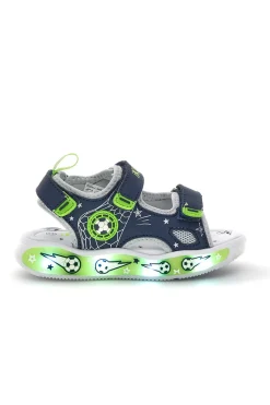 Sandali Navy con strappi e luci Pitt kids 11261